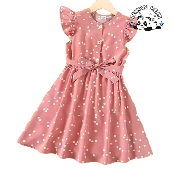 LEZONKIDS - Customizable Girls' Sleeveless Floral Print Princess Tutu Dress Casual Party Wear Summer Season Flowers Ruffles Button Dress